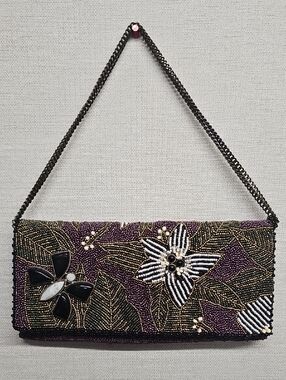 MARY FRANCES HAND BEADED CROSSBODY CLUTCH BFPM-05-144